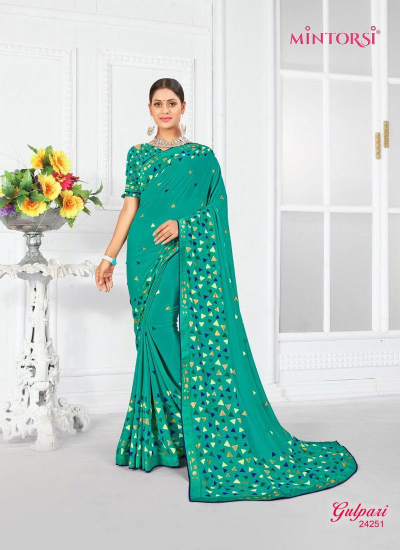 MINTORSI GULPARI Latest Fancy Designer Festive Wear Weightless With Exclusive Mill Foil And Hand Table Border Saree Collection